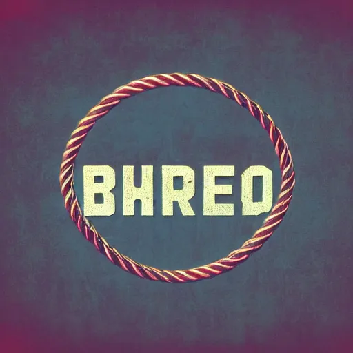 Image similar to retro sign, black background, chrome, rope, synthwave, high detail, 4 k