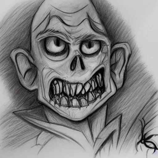 Prompt: milt kahl pencil sketch a lovecrraftian zombie horror loomis