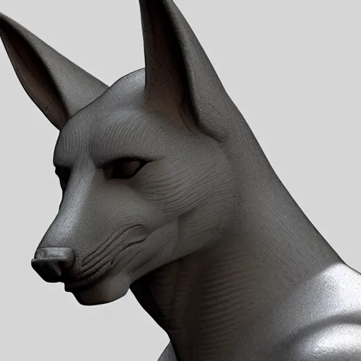 Prompt: anubis, nasus, digital model, head, detailed, beeple, art station, head