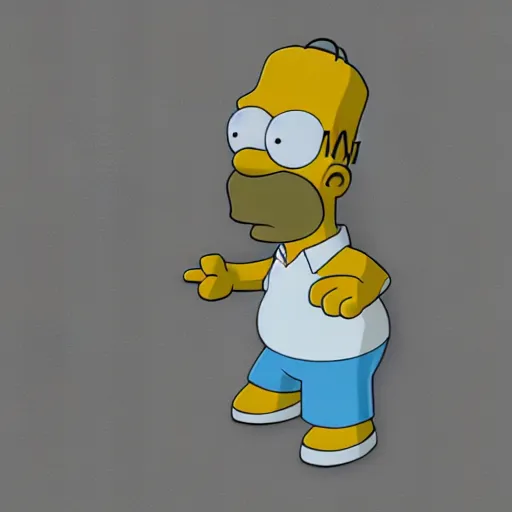 Image similar to 3 d render of homer disappearing