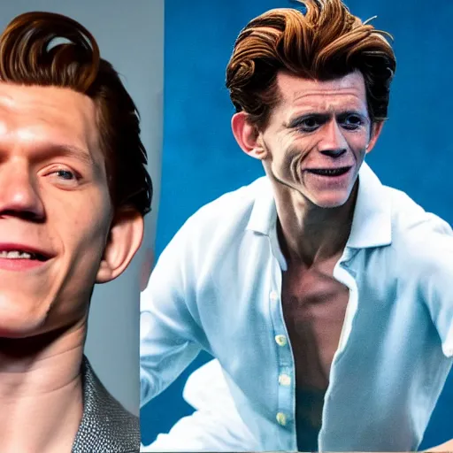 Image similar to tom holland as a willem dafoe