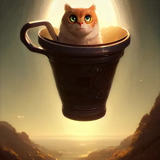 Image similar to highly detailed portrait of cooper kupp's face in the shape of a cup, unreal engine, fantasy art by greg rutkowski, loish, rhads, ferdinand knab, makoto shinkai and lois van baarle, ilya kuvshinov, rossdraws, tom bagshaw, global illumination, radiant light, detailed and intricate environment