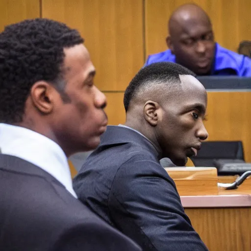 Image similar to saul goodman defending nba youngboy in court, courtroom photos