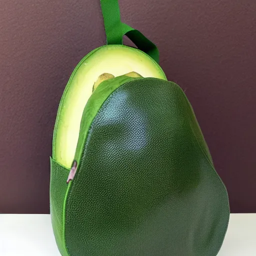Image similar to avocado backpack, studio display, brilliant design
