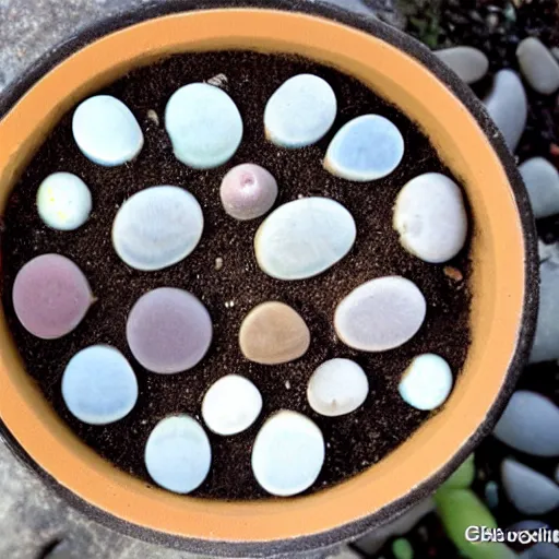 Prompt: a rare Lithops in a pot