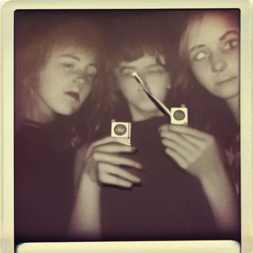 Image similar to teenagers smoking nostalgic polaroid