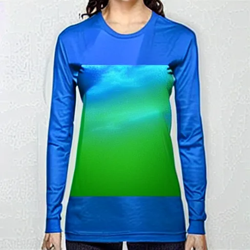 Image similar to vaporwave blue and green long sleeve t shirt