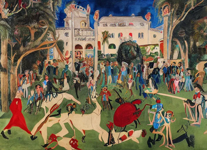 Image similar to Mar-a-Lago estate under siege by otto dix