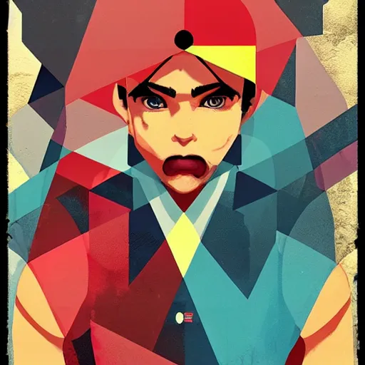 Prompt: Supreme x Street Fighter 6 Profile Picture by Sachin Teng, asymmetrical, Organic Painting , Matte Painting, geometric shapes, hard edges, graffiti, street art,:2 by Sachin Teng:4