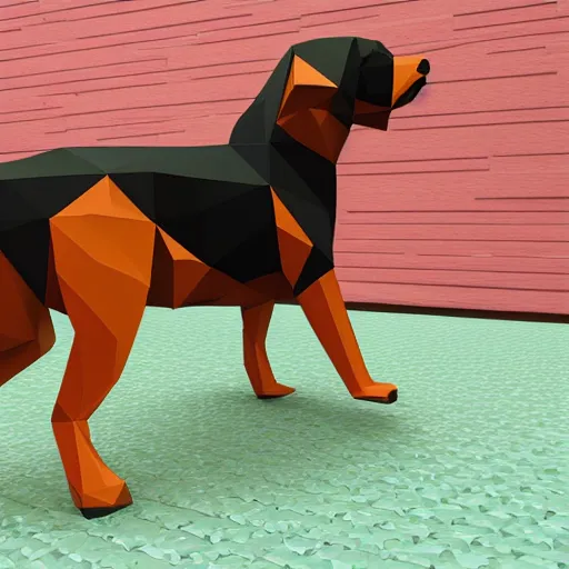 Image similar to rottweiler 3 d low poly art