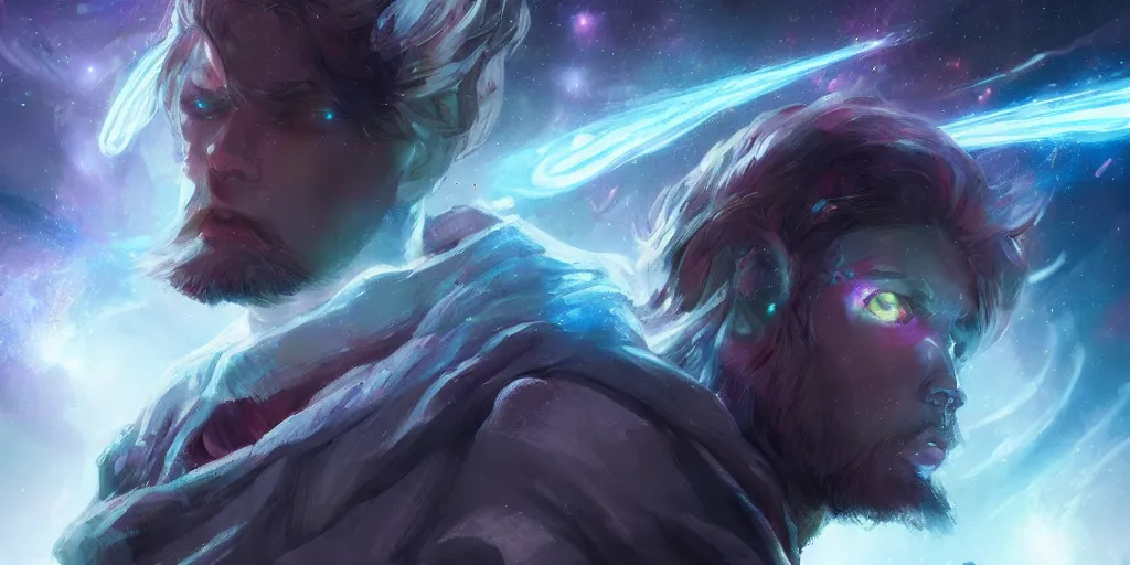 Prompt: a prophet with galaxy brain imagining concepts that does not exist yet, concept art, digital illustration, trending on artstation, deviantart, artgerm, epic composition, masterpiece, highly detailed, advanced technique, ambient lighting, wlop, ross draws