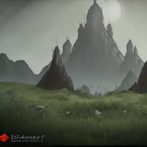 Image similar to scenery of elden ring in the style of the game gris