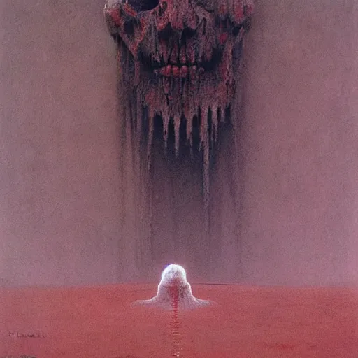 Image similar to ice lord, beksinski