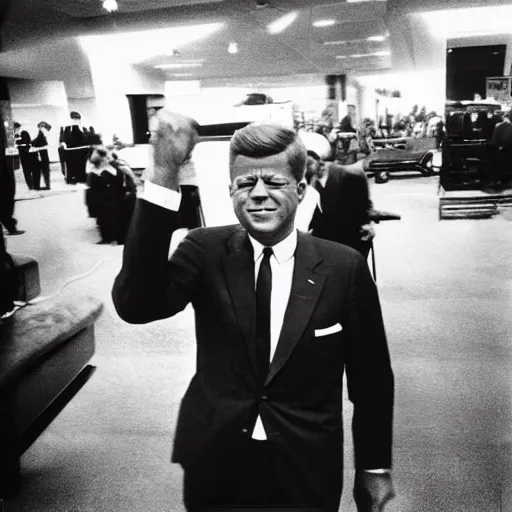 Prompt: jfk in the year 2016 drinking lean and freestyling. Instagram