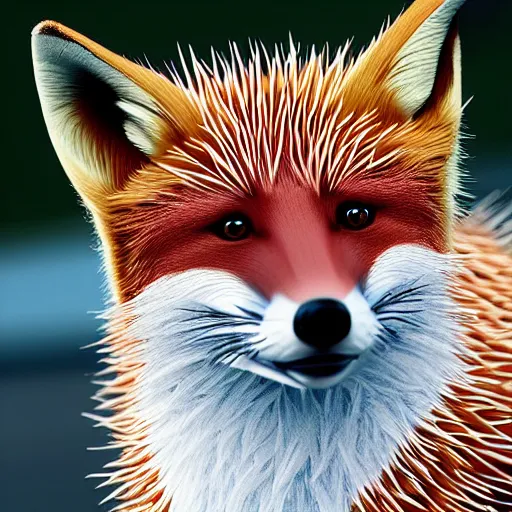 Prompt: Tonic, the fox who's a hedgehog meant to look like a fox, ultrarealistic