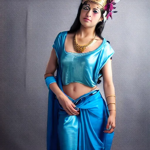 Image similar to young greek italian woman as ramayana, cosplay, studio lighting