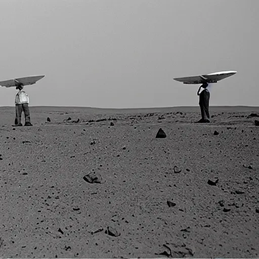 Prompt: the wright brothers on mars,