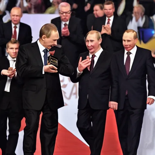 Image similar to Putin is dead and everyone is happy, award winning photo