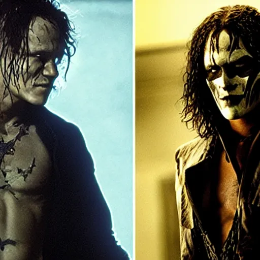 Image similar to Heath Ledger as The Crow