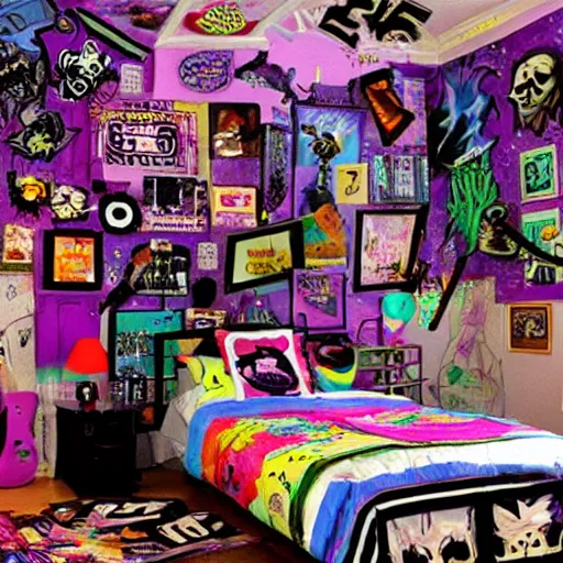 Prompt: weirdcore bedroom