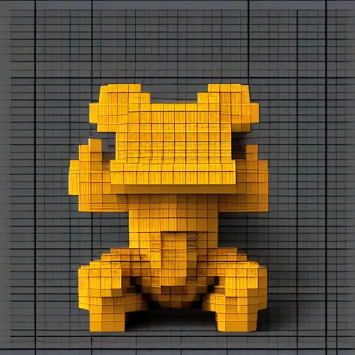 Image similar to a monkey made in a minimalist style, voxel, centered