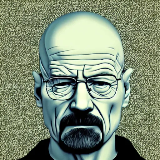 Prompt: walter white with his mouth opened