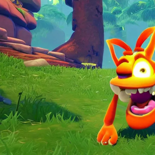 Image similar to an in-game screenshot of Adele as a character in Crash Bandicoot N-Sane Trilogy