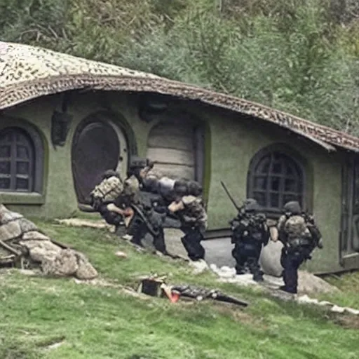 Image similar to photo of swat raid on the hobbit house