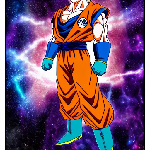 Image similar to universe, goku, dragon ball, supernova, mist