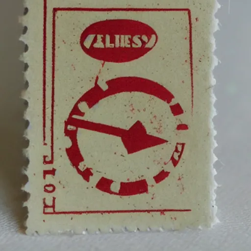 Prompt: vintage mailing stamp from a alien world