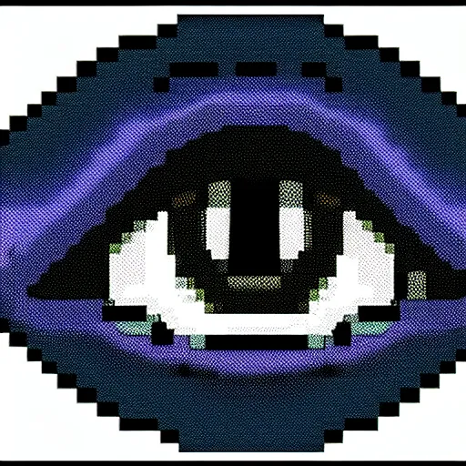 Image similar to a detailed picture of an eye, pixel art, 8 bit