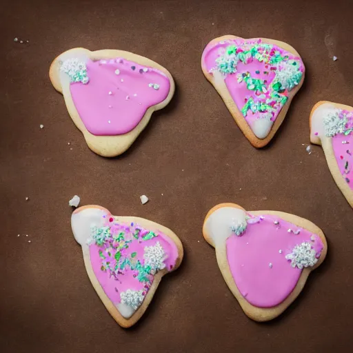 Image similar to Cookies that look like they’re shaped like a horse with icing and beautiful decorations up close macro shot award winning photo studio lighting