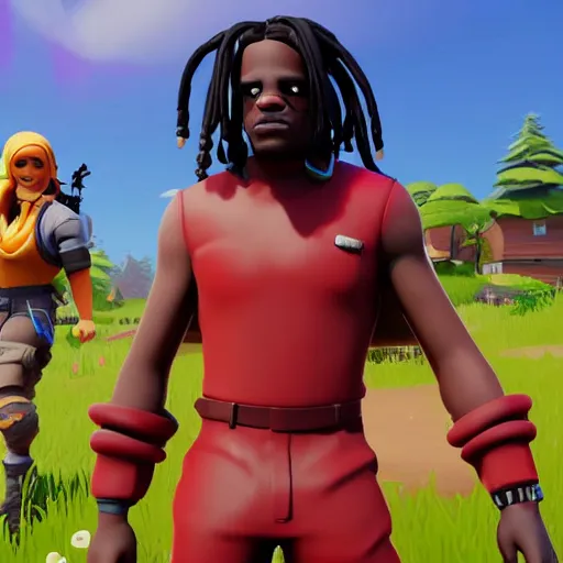 Image similar to rapper Chief Keef in Fortnite very detailed 4K quality super realistic