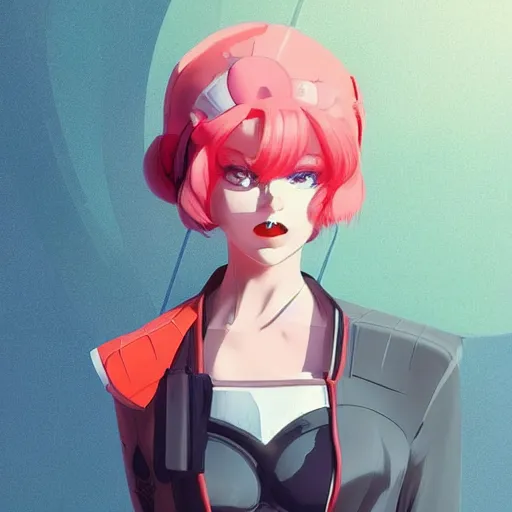 Prompt: poster model woman with futuristic streetwear and sailor moon hair, cute face, pretty, Anime by Cushart Krentz and Gilleard James, Fierce expression 4k, 8k, HDR, Trending on artstation, Behance, Pinterest