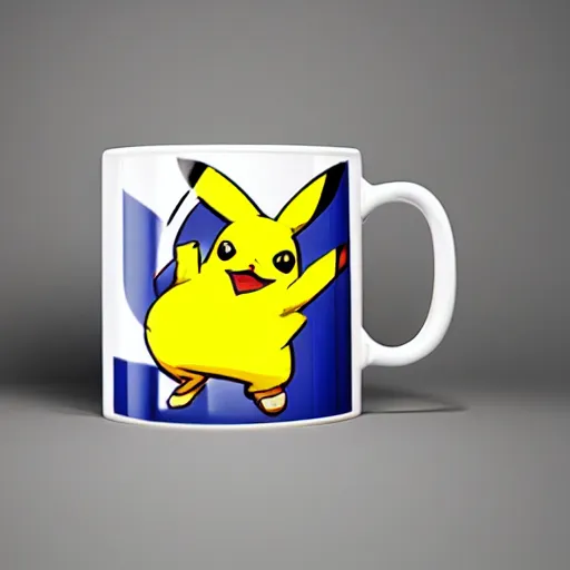 Image similar to pikachu mug, advertising photography