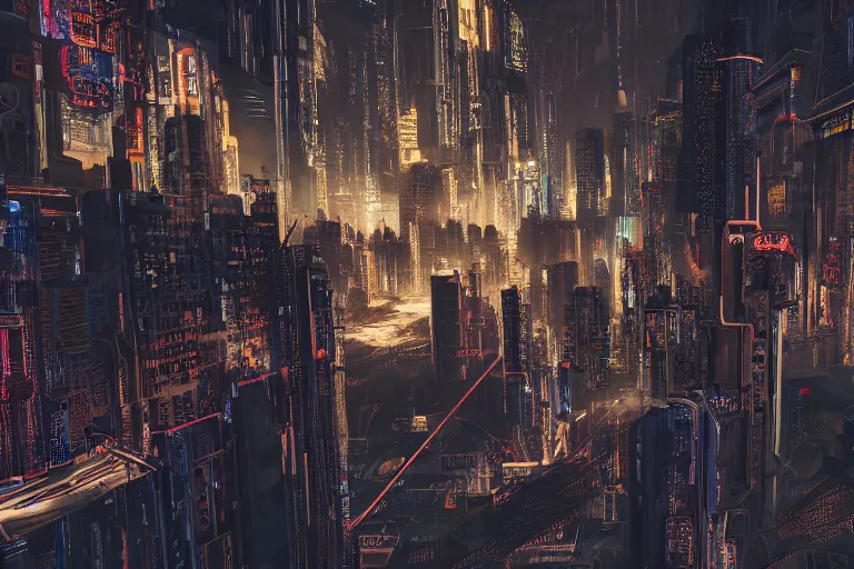 Prompt: abstract depiction of a complex city where the connections are seen as streaks of intense light, ultradetailed, polished, intricate, cyberpunk style, 8 k, octane render, hyperrealism