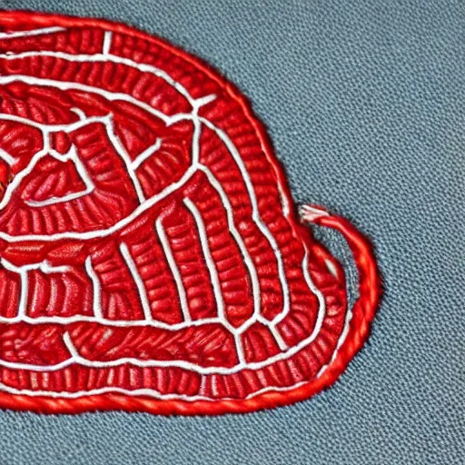 Image similar to close - up of a turtle shell embroidered with twizzlers, photography, dslr