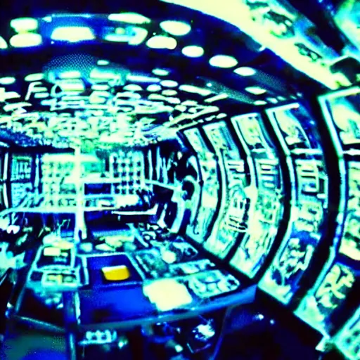 Image similar to handheld cam footage of the inside of the mothership, abduction