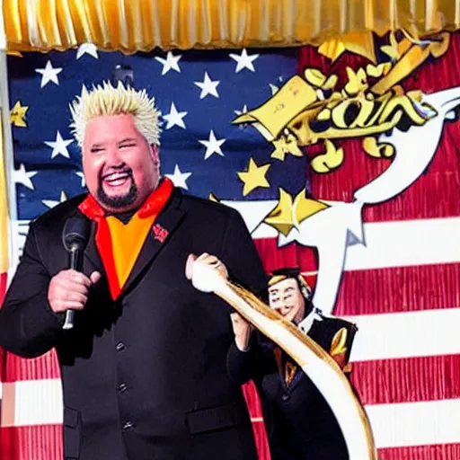 Prompt: Guy Fieri being inaugurated as the 47th president of the United States