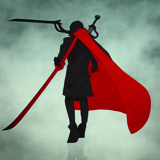 Image similar to red grim reaper holding his scythe in a red thunderstorm, cel shaded, anime art style, highly detailed