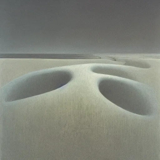 Image similar to Notus by Zdzisław Beksiński, oil on canvas