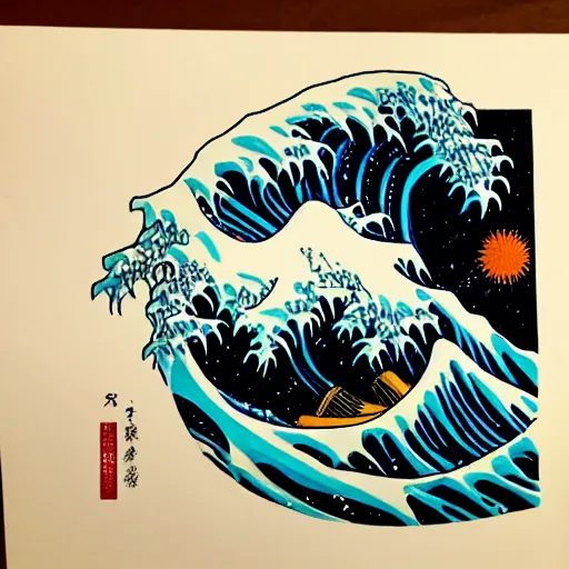 Prompt: ninja animals in the style of the great wave artist