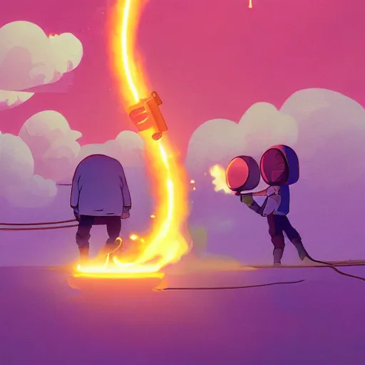 Image similar to baby harp seals astronauts firing flamethrowers at giant tentacle alien monsters on a pink and orange planet, clouds, mist, atey ghailan, goro fujita, studio ghibli, rim light, stark lighting, clear focus, very coherent,