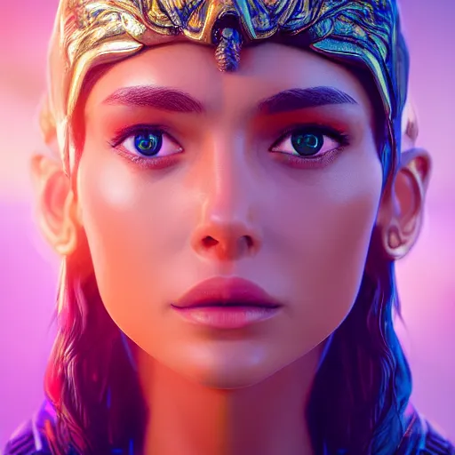 Image similar to portrait of the goddess Artemis, studio lightning, bright colors, intricate, masterpiece, photorealistic, hiperrealistic, sharp focus, high contrast, Artstation HQ, DeviantArt trending, 4k UHD, Unreal Engine 5