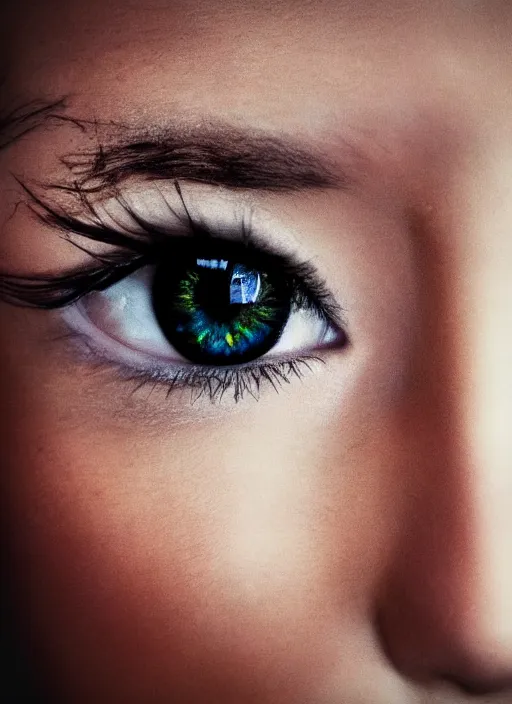 Prompt: portrait of a stunningly beautiful eye, 🎱