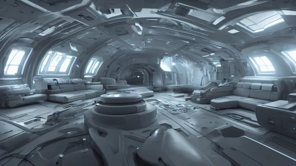 Prompt: an interior render of an ultra futuristic submarine, trending on artstation, photorealistic, octane render 8 k uhd