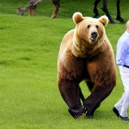 Image similar to vladimir putin riding a bear