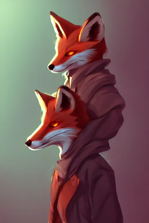 Image similar to a fox fursona, trending on artstation, by kawacy, furry art, digital art, cyberpunk, high quality, backlighting