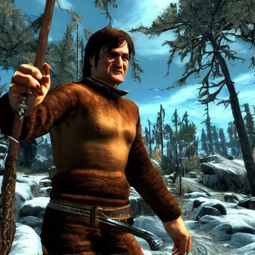 Prompt: quentin tarantino in the video game skyrim