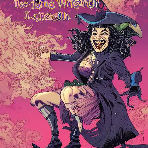 Prompt: the laughing witch, by yoichi hatakenaka, masamune shirow, josan gonzales and dan mumford